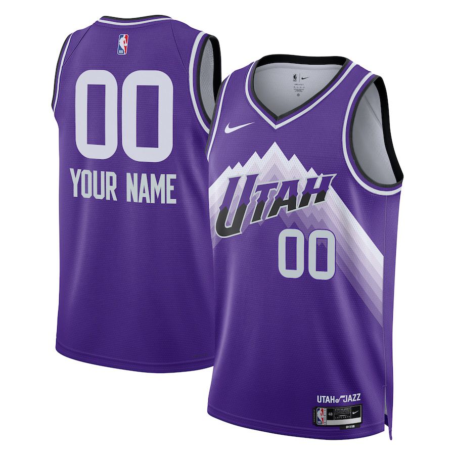 Men Utah Jazz Nike Purple City Edition 2023-24 Custom Swingman NBA Jersey